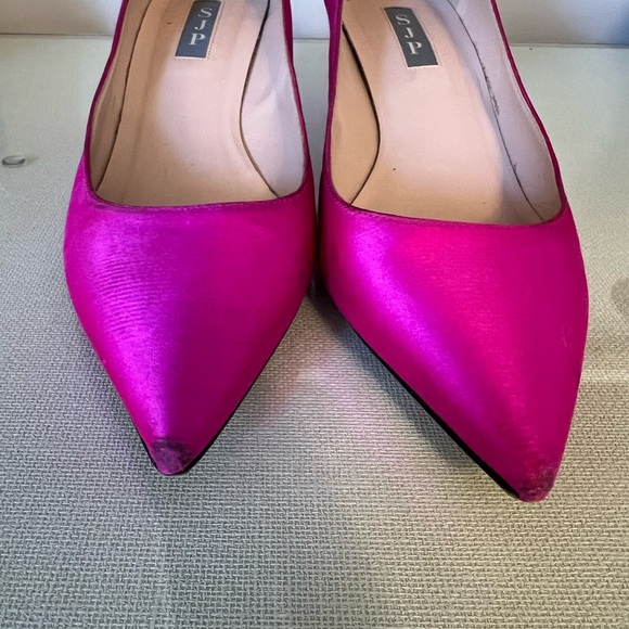 SJP Hot Pink Satin Heels in size 40 - Picture 4 of 9
